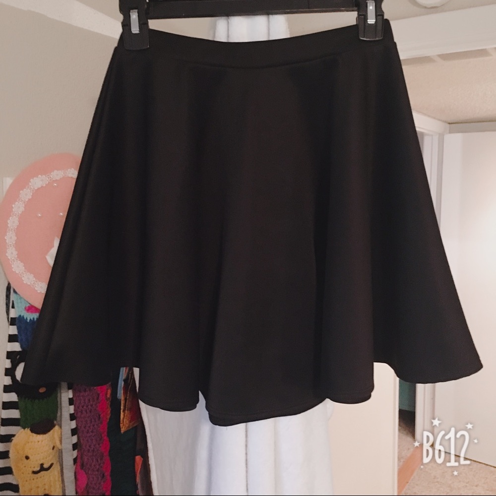 Black Circle Skater Mini Skirt -Made By Johnny MBJ